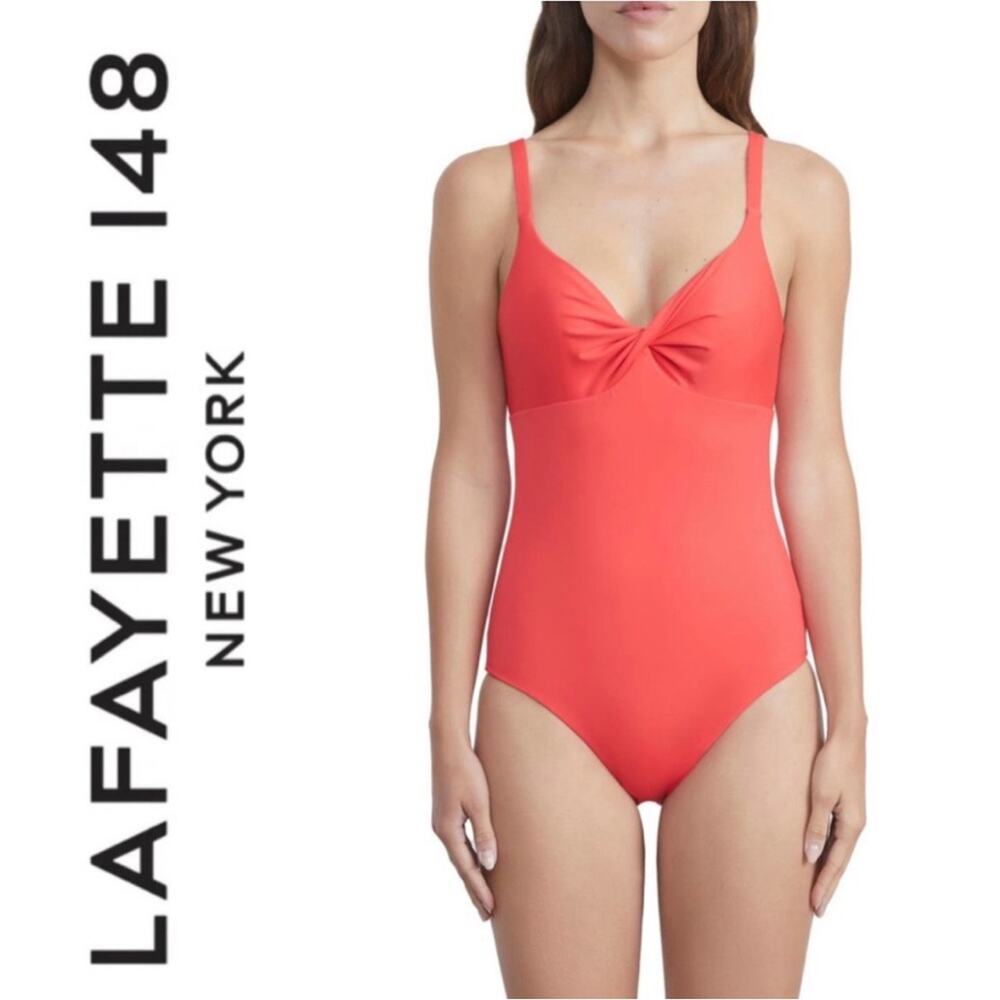 Lafayette 148 New York Twist One-Piece Swimsuit Size Medium NWT